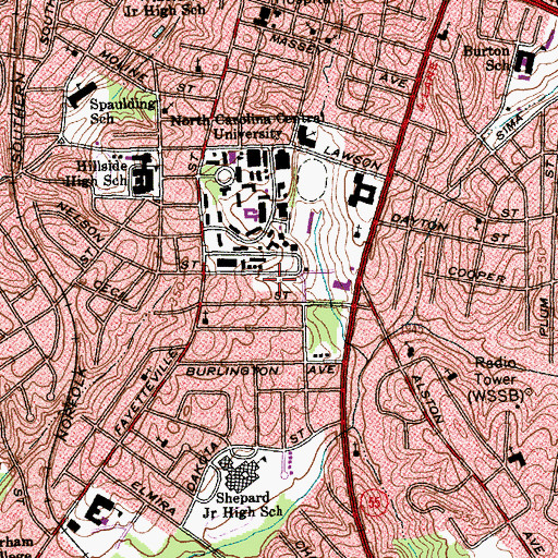 Topographic Map of Miller-Morgan Building, NC