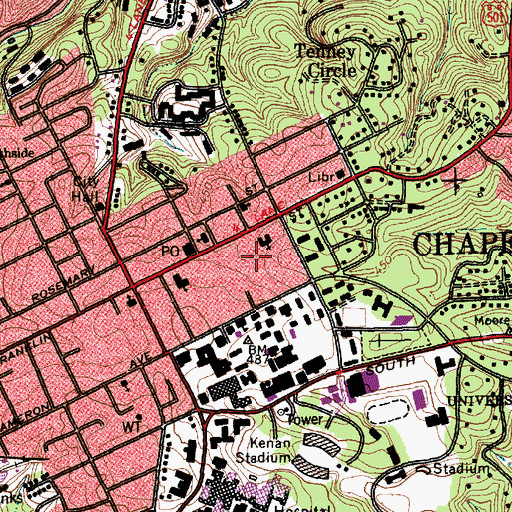 Topographic Map of Moorehead Planetarium, NC
