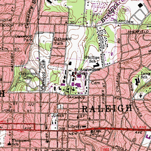 Topographic Map of Mosee Building, NC