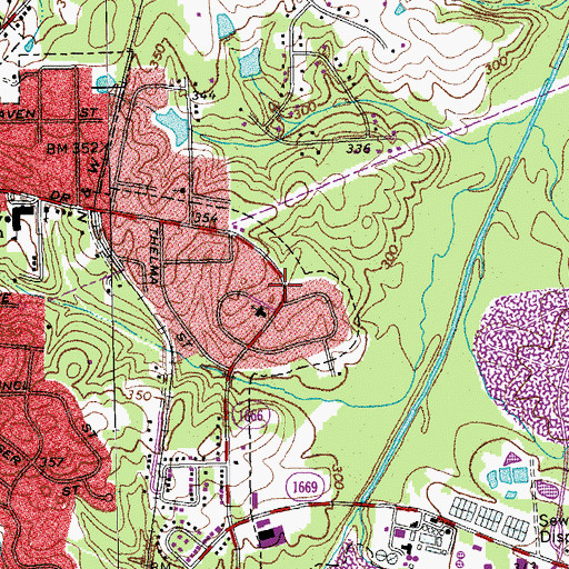 Topographic Map of New Covenant Holiness Church Library, NC