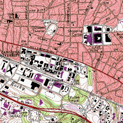 Topographic Map of Ninteen Hundred Eleven Building, NC