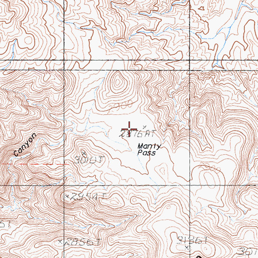 Topographic Map of Manly Pass, CA
