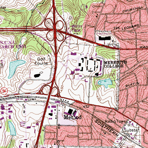 Topographic Map of Park Center, NC
