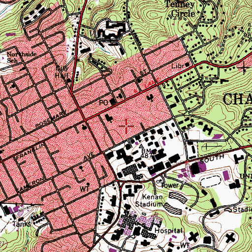 Topographic Map of Pearson Hall, NC