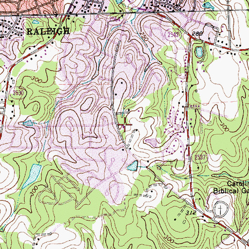 Topographic Map of Raleigh Fire Department Station 10, NC