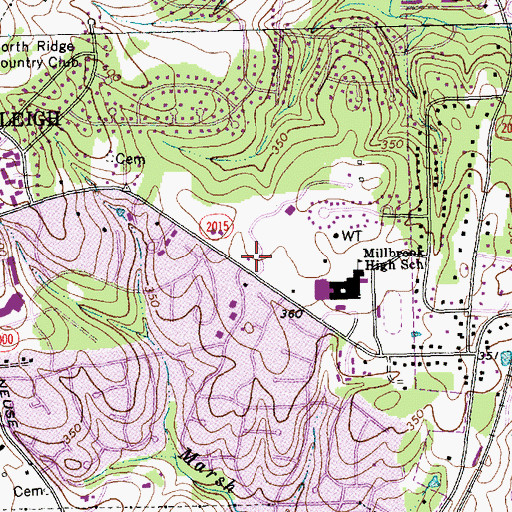 Topographic Map of Raleigh Fire Department Station 15, NC