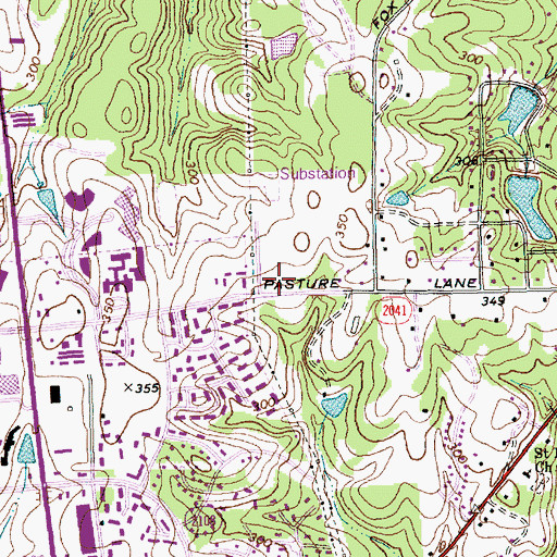 Topographic Map of Raleigh Fire Department Station 19, NC
