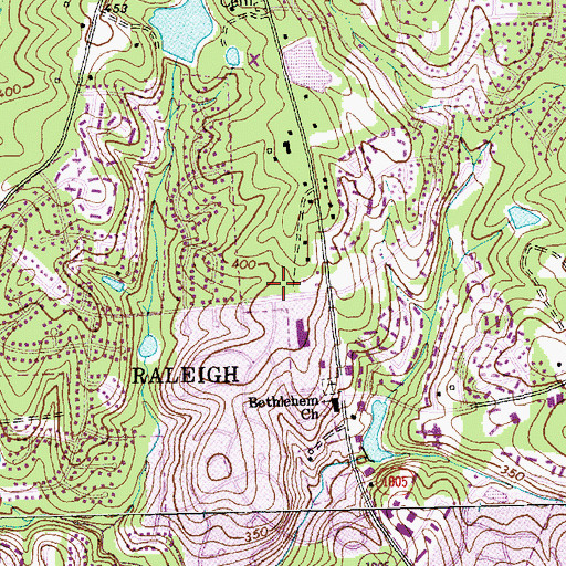 Topographic Map of Raleigh Fire Department Station 4, NC