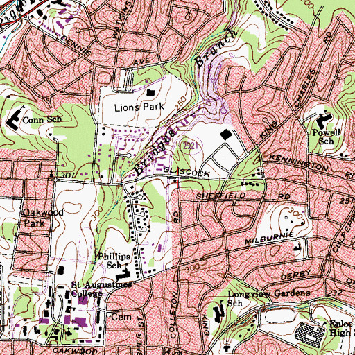 Topographic Map of Raleigh Fire Department Station 7, NC