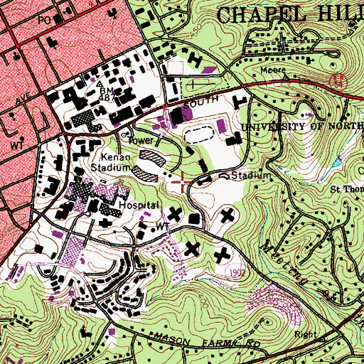 Topographic Map of Rams Head Center Recreation Center, NC