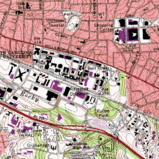 Topographic Map of Riddick Engineering Laboratories, NC