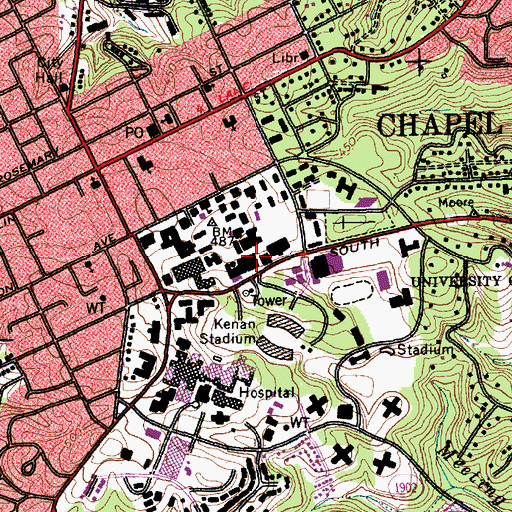 Topographic Map of Robert B House Library, NC