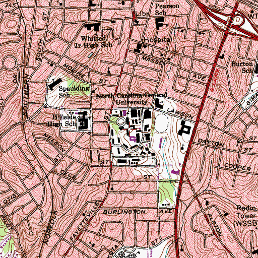 Topographic Map of Rush Dormitory, NC