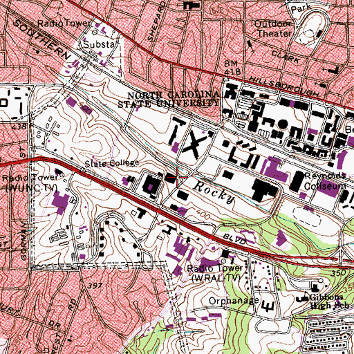 Topographic Map of Schaub Food Science Building, NC