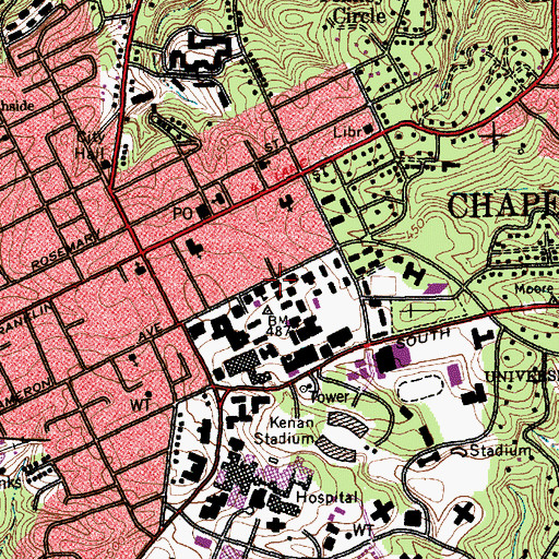 Topographic Map of Smith Hall, NC