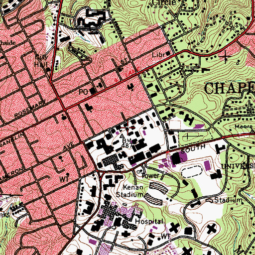 Topographic Map of Steele Building, NC