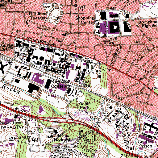 Topographic Map of Syme Residence Hall, NC