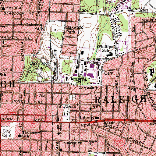 Topographic Map of Tuttle Building, NC