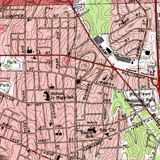 Topographic Map of United For Christ Church Day Care Center, NC