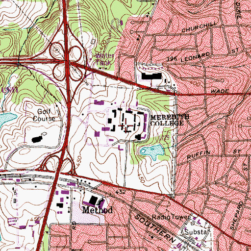 Topographic Map of Vann Residence Hall, NC