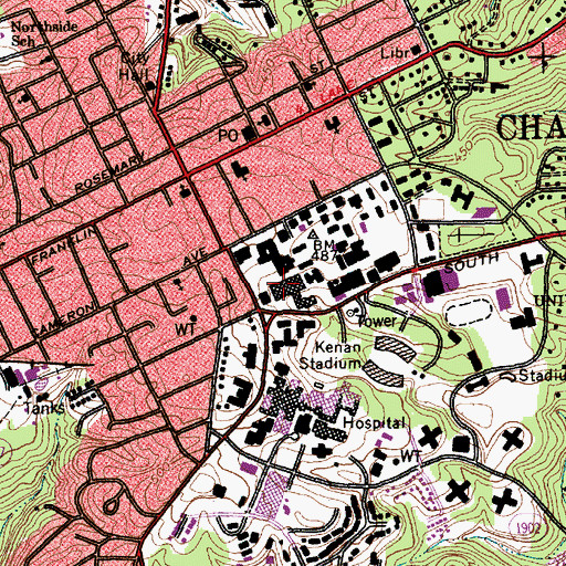 Topographic Map of Venable Hall, NC