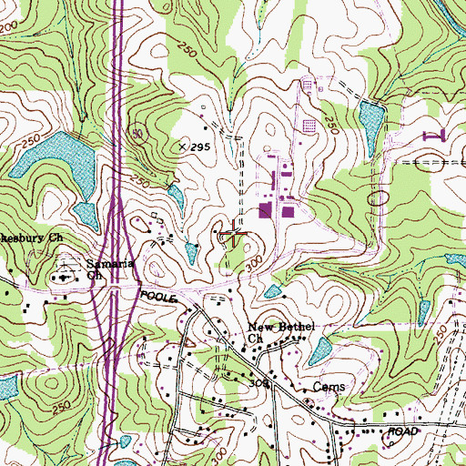 Topographic Map of Wake County Government Library Bookmobile Outreach Services Center, NC
