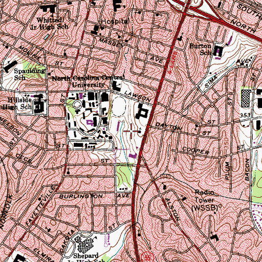 Topographic Map of Walker Physical Education Complex, NC