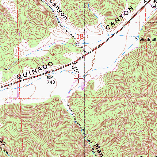 Topographic Map of Mansfield Canyon, CA