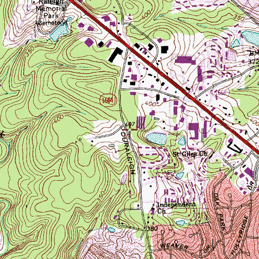 Topographic Map of West Popular Lending Library, NC