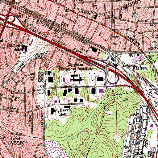 Topographic Map of White Building, NC