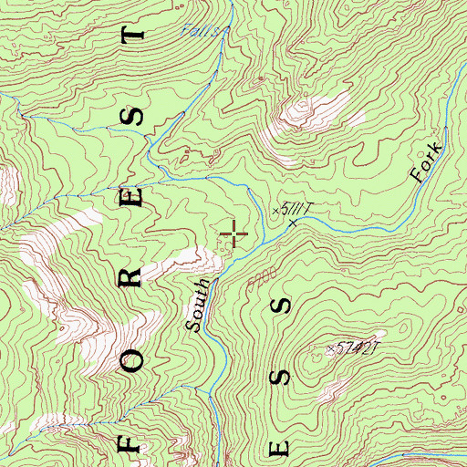 Topographic Map of Manter Creek, CA