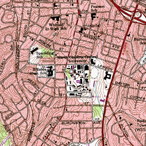 Topographic Map of William Jones Building, NC