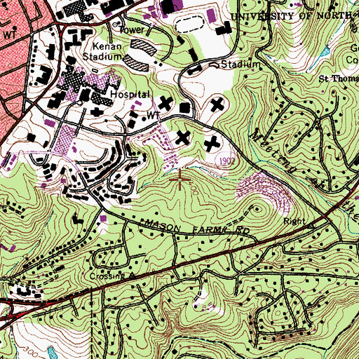 Topographic Map of William R Kenen Junior Center of North Carolina, NC