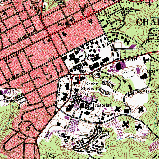 Topographic Map of Wilson Hall, NC