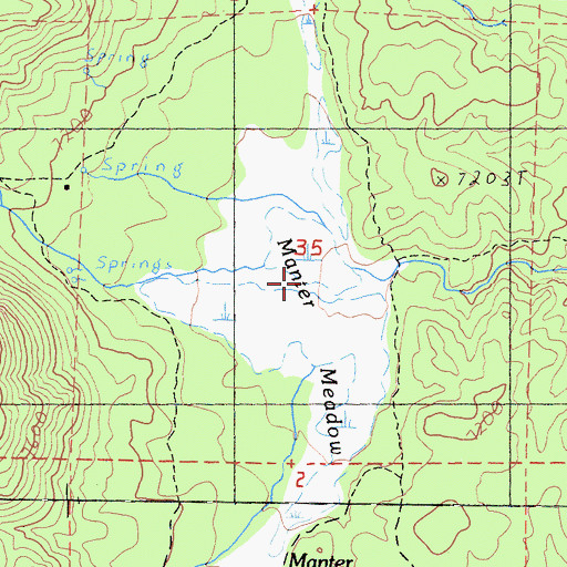 Topographic Map of Manter Meadow, CA