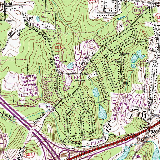 Topographic Map of All Saints Antiochian Orthodox Christian Church, NC