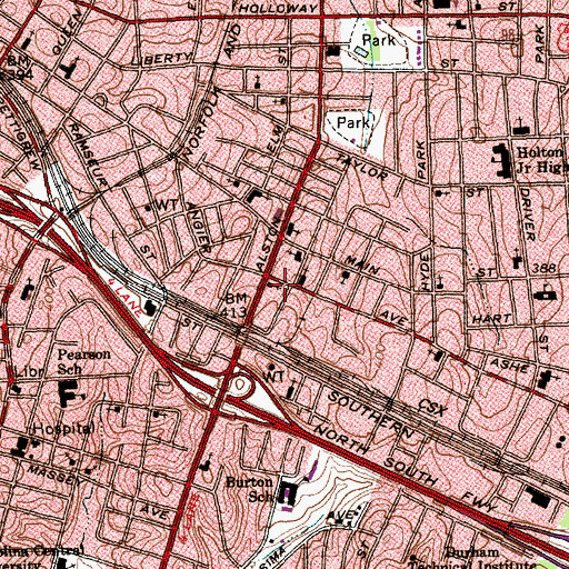 Topographic Map of Asbury Temple United Methodist Church, NC