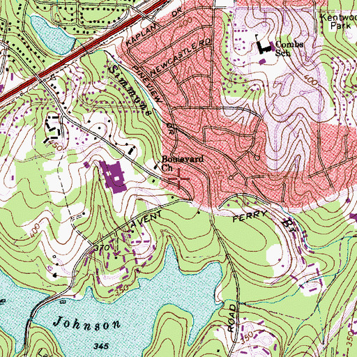 Topographic Map of Athens Drive Baptist Church, NC