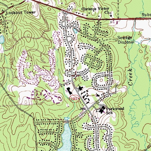 Topographic Map of Baha'i Faith, NC