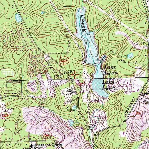Topographic Map of Baptist Grove Church, NC
