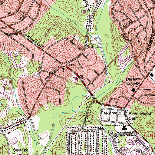 Topographic Map of Bell Yeager Freewill Baptist Church, NC