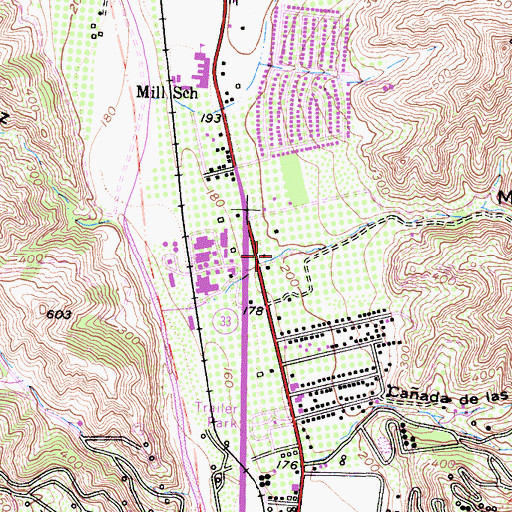 Topographic Map of Manuel Canyon, CA