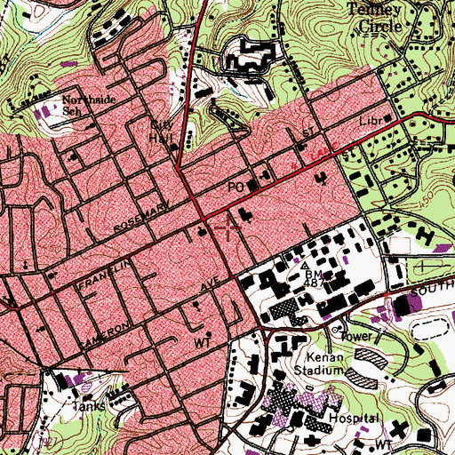 Topographic Map of Ackland Art Museum, NC