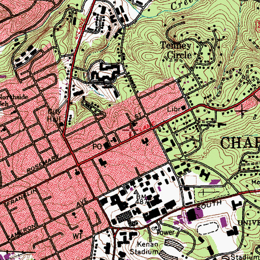 Topographic Map of Albert and Gladys Coates Hall, NC