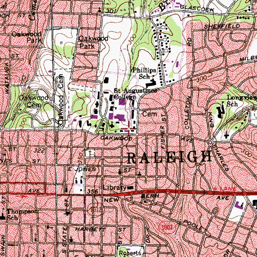 Topographic Map of Alumni House, NC