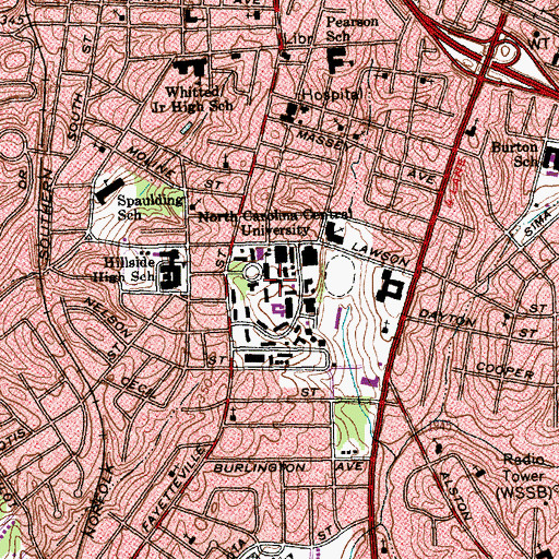 Topographic Map of Annie Day Shepard Dormitory, NC