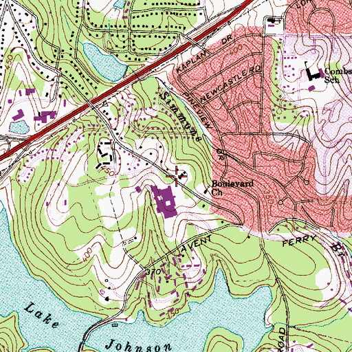 Topographic Map of Athens Drive Community Library, NC