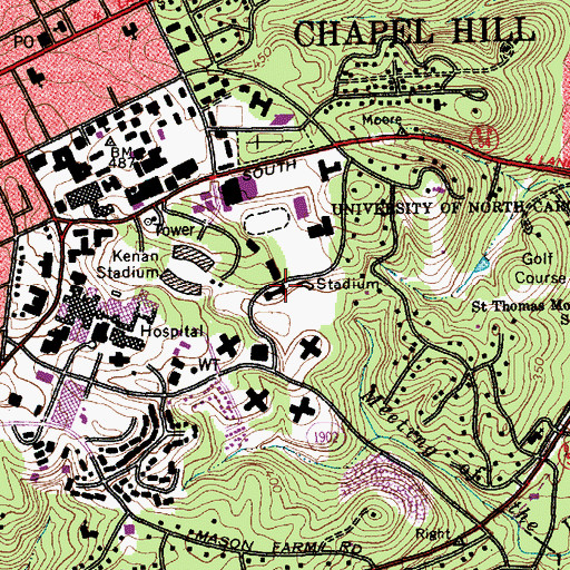 Topographic Map of Avery Residence Hall, NC