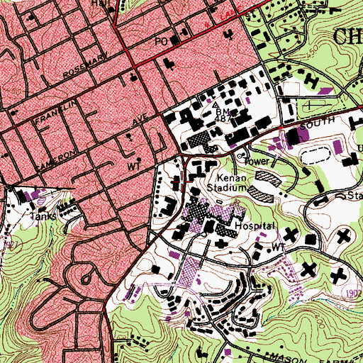 Topographic Map of Beard Hall, NC