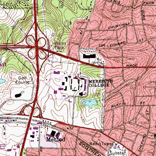 Topographic Map of Beck Dining Hall, NC